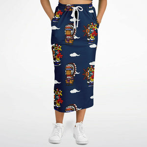 Northern Kingdom 10 Tribesmen Fashion Long Pocket Skirt Navy