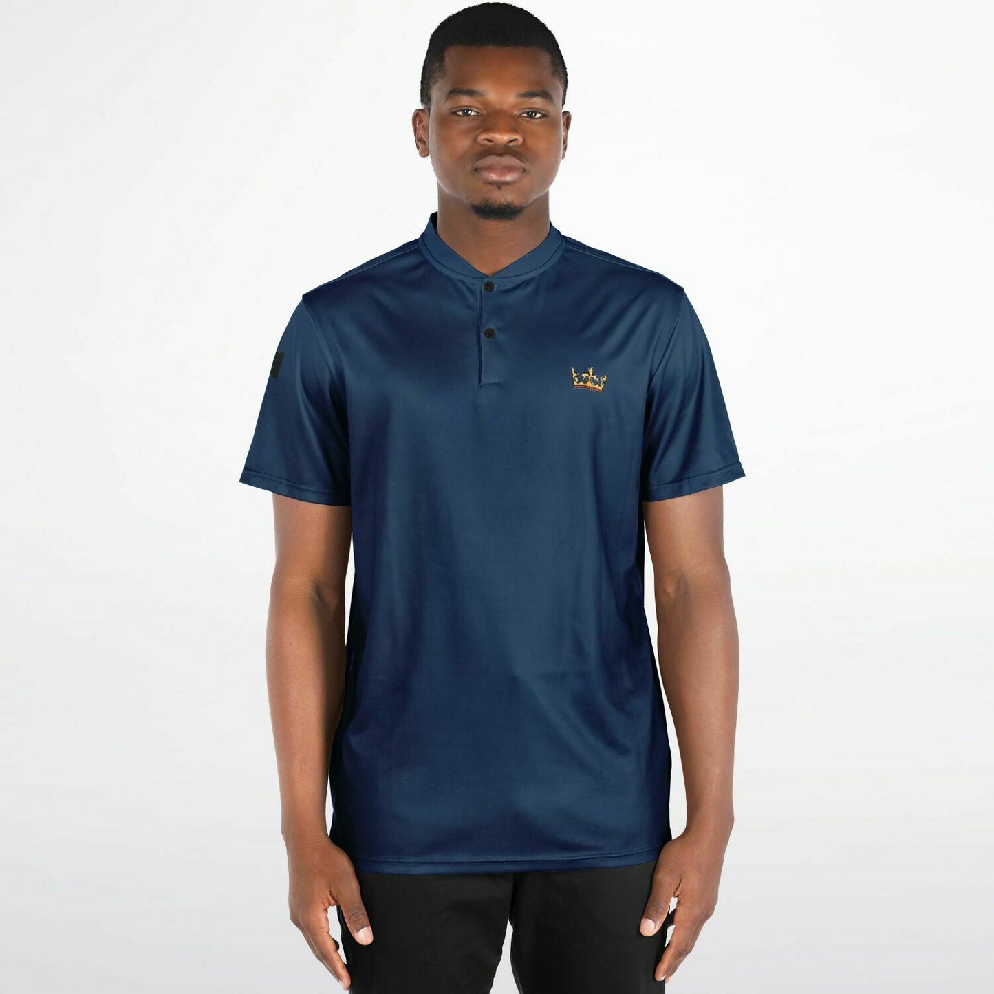 Navy Blade Collar Polo Shirt