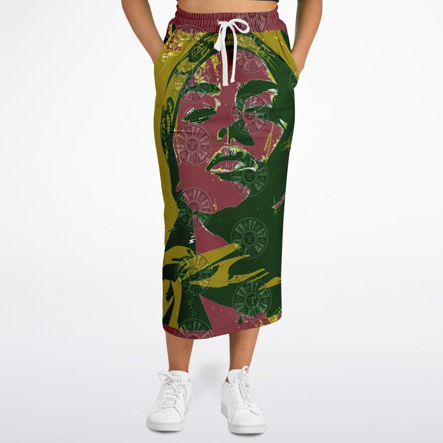 We Are Israel Green Lantern Fashion Long Pocket Skirt Earthy