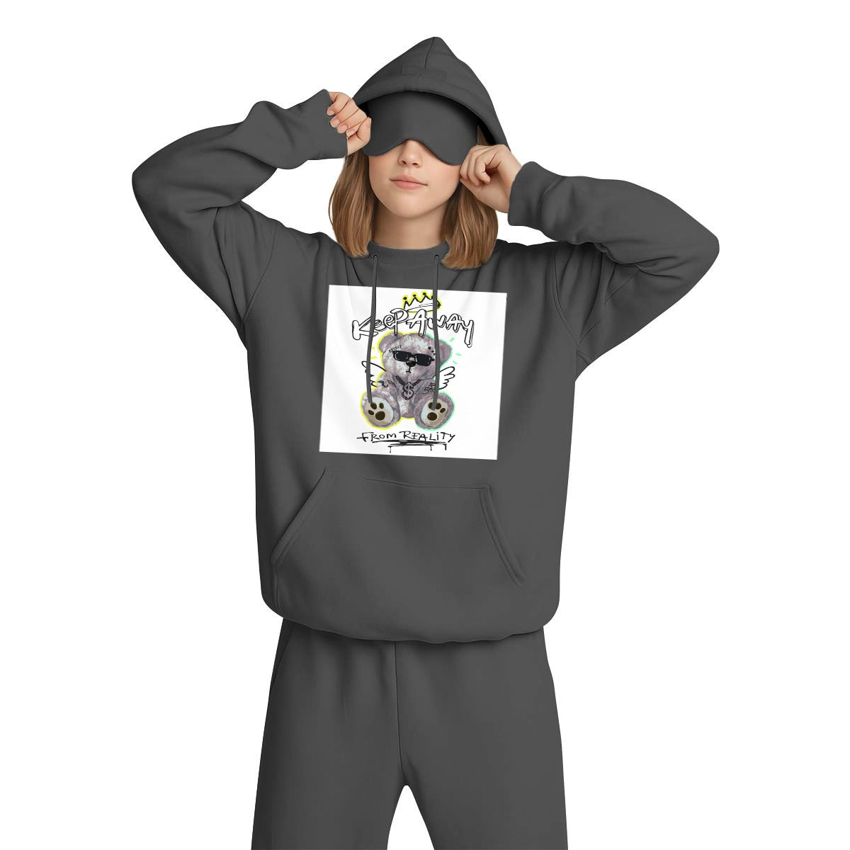 Women's Travel Nap Hoodie with Built-in Eye Mask|DTF