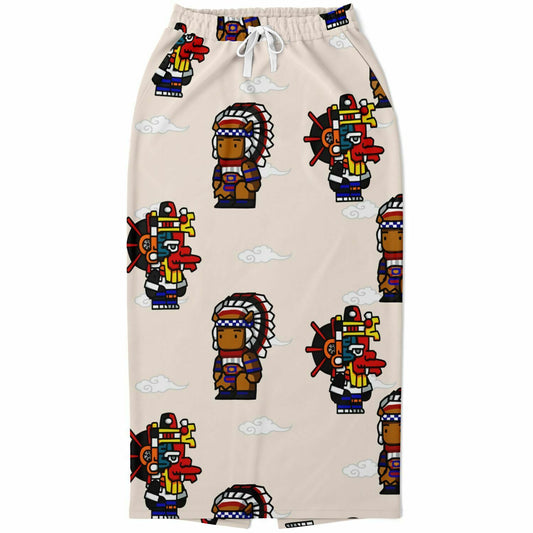 Northern Kingdom 10 Tribesmen Fashion Long Pocket Skirt Creme