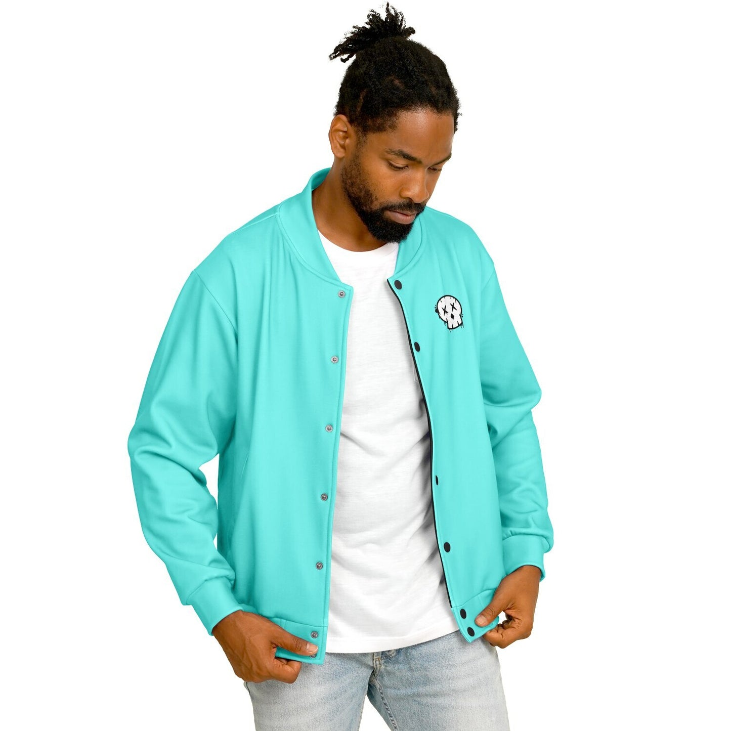 Catch The Leader Teal Baseball Jacket