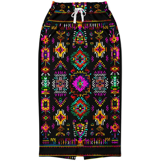 We Are Israel Tribal Fusion Fashion Long Pocket Skirt Black