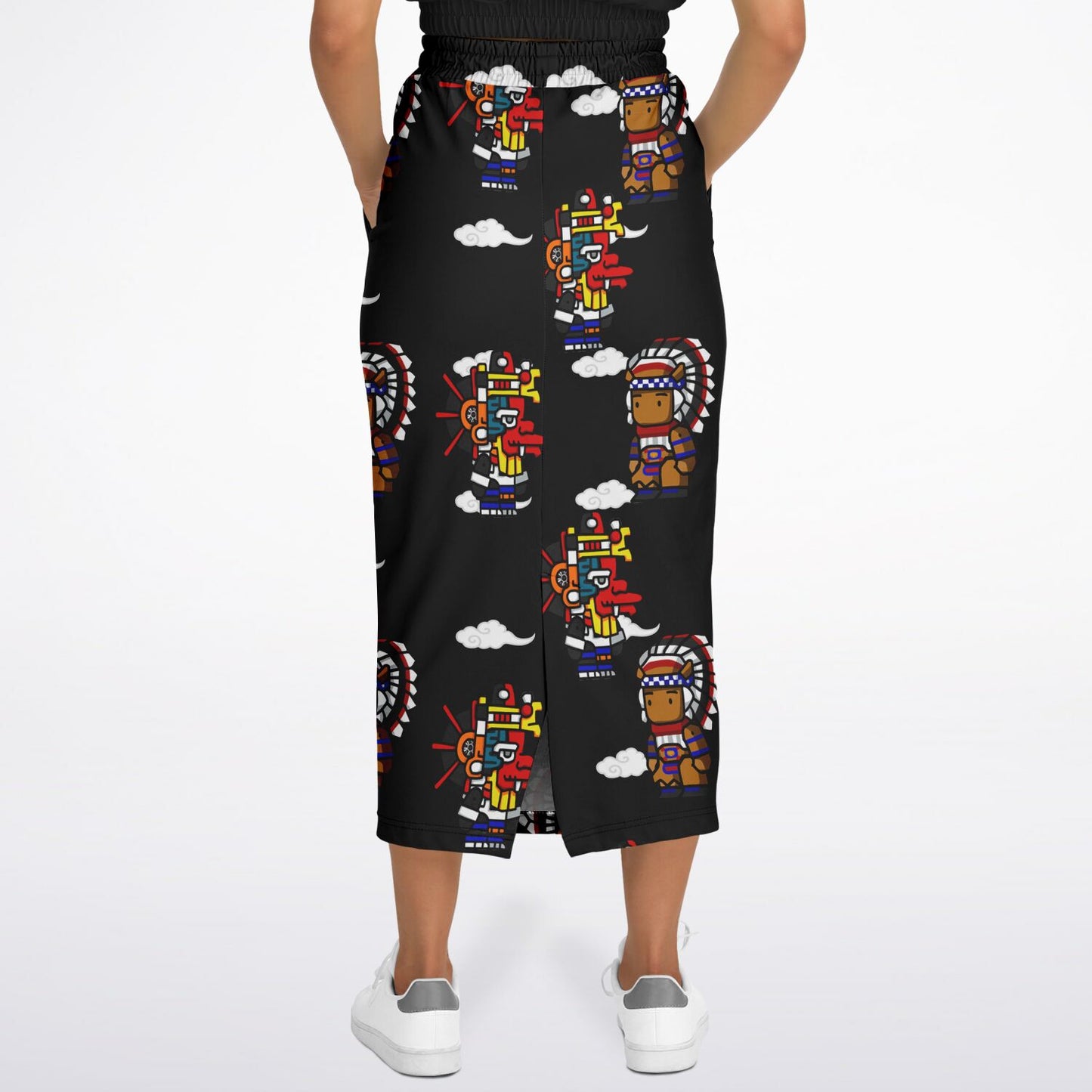 Northern Kingdom 10 Tribesmen Fashion Long Pocket Skirt Black