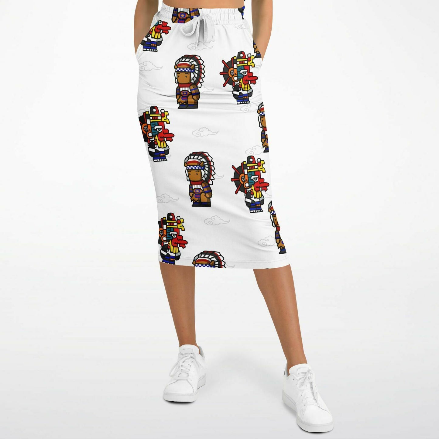Northern Kingdom 10 Tribesmen Fashion Long Pocket Skirt White
