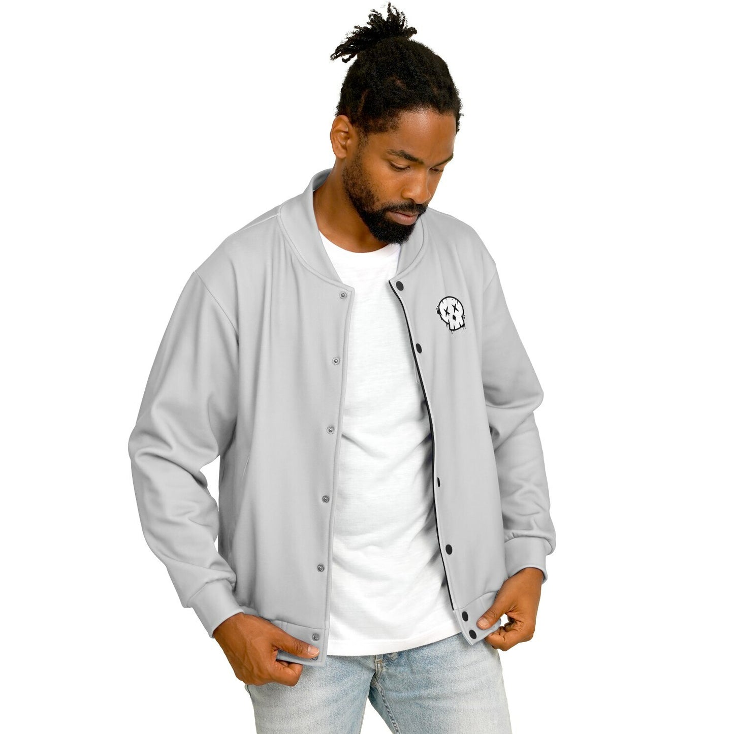 Catch The Leader Gray Baseball Jacket