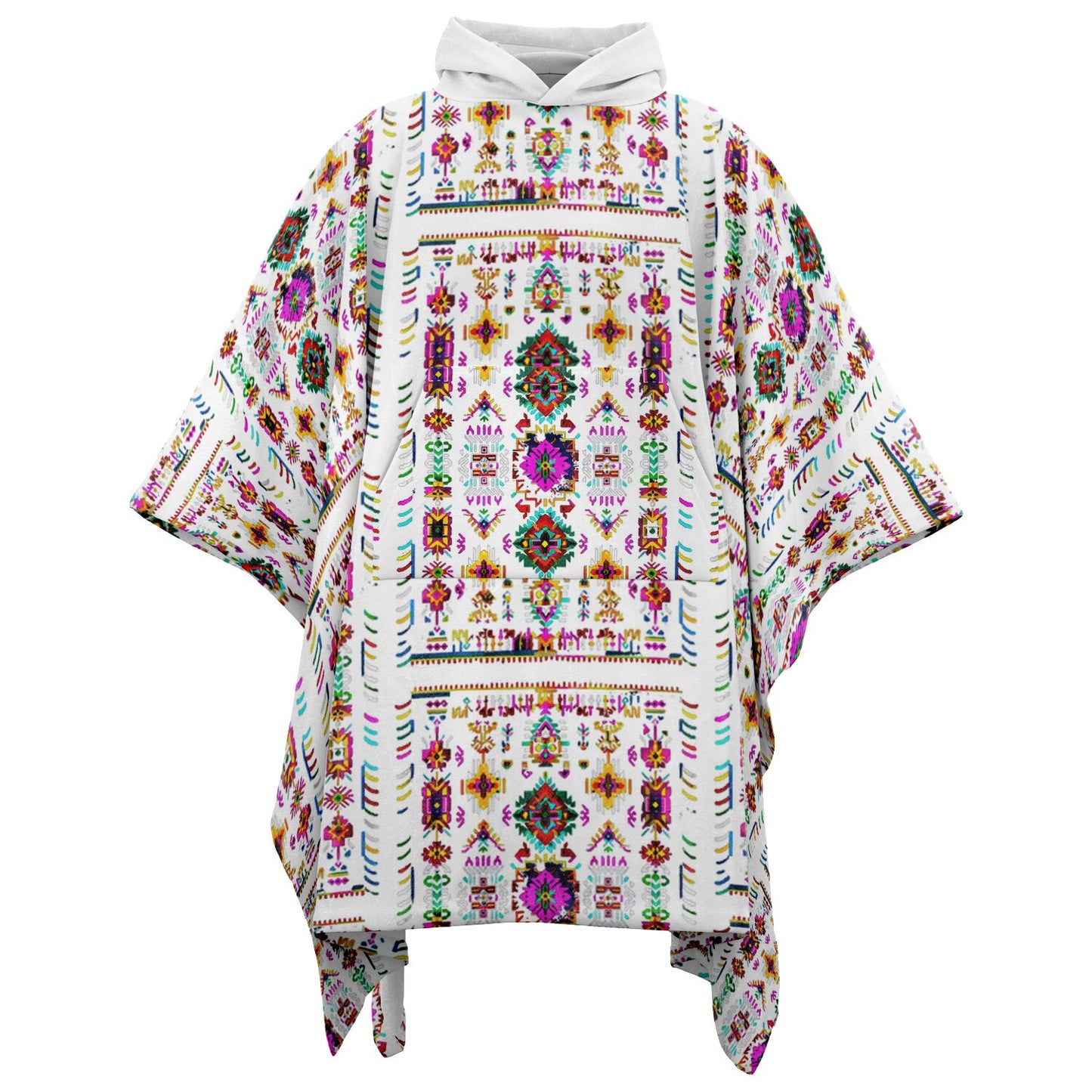 Northern Kingdom Sequence White Flannel Blanket Poncho