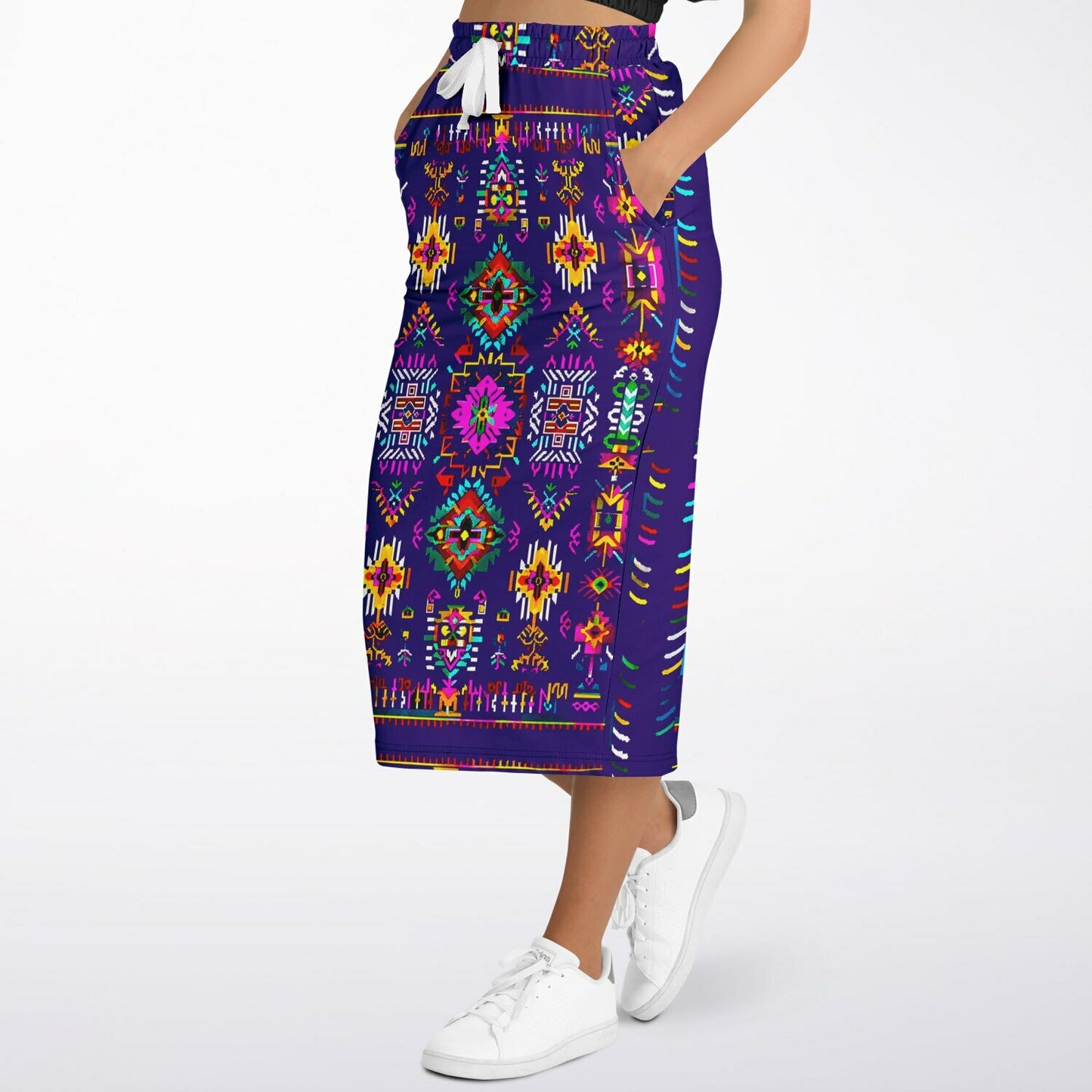 We Are Israel Tribal Fusion Fashion Long Pocket Skirt Royal Purple