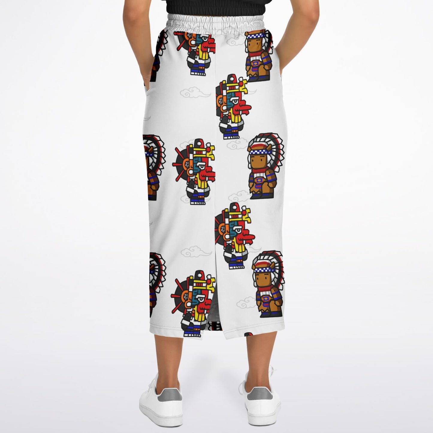 Northern Kingdom 10 Tribesmen Fashion Long Pocket Skirt White