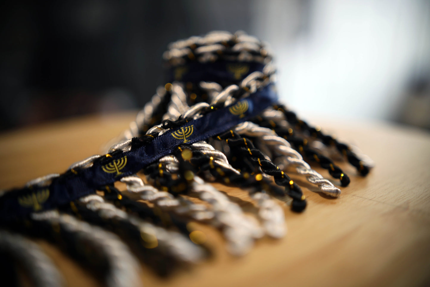 Electrum Bullion Fringe: Navy Blue Border, 2.5 Inch