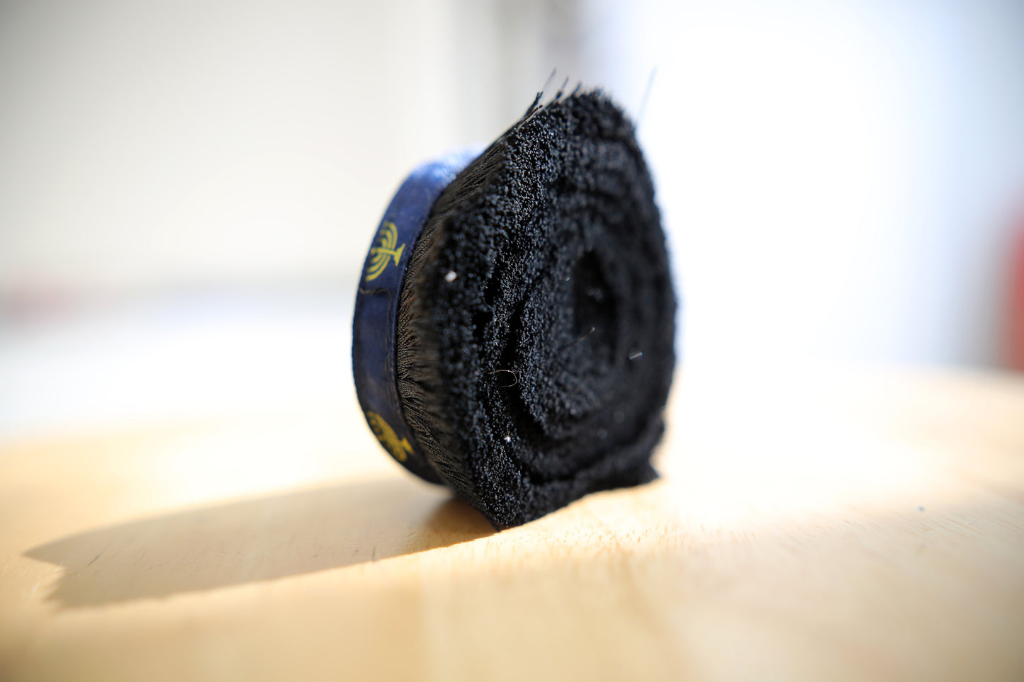 Israelite Hebrew Rare Premium Black 1" Brush Fringe With Navy Blue Ribbon and Menorah Print Judaica apparel (Copy)