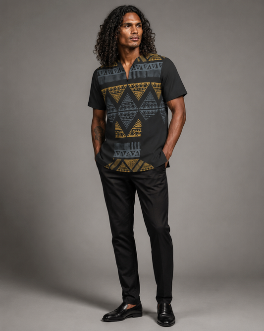 Black Men's African Dashiki Shirt shirt - product image 1 in black