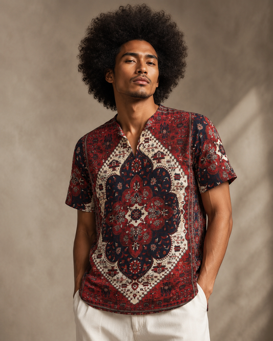 Crimson Men's African Dashiki Shirt shirt - product image 1