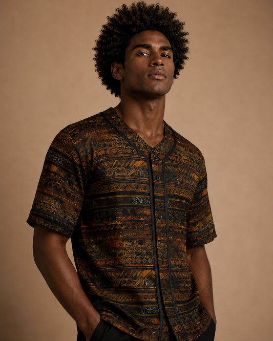 Northern Tribal Black Stripes Premium Baseball Jersey baseball jersey - product image 1 in black