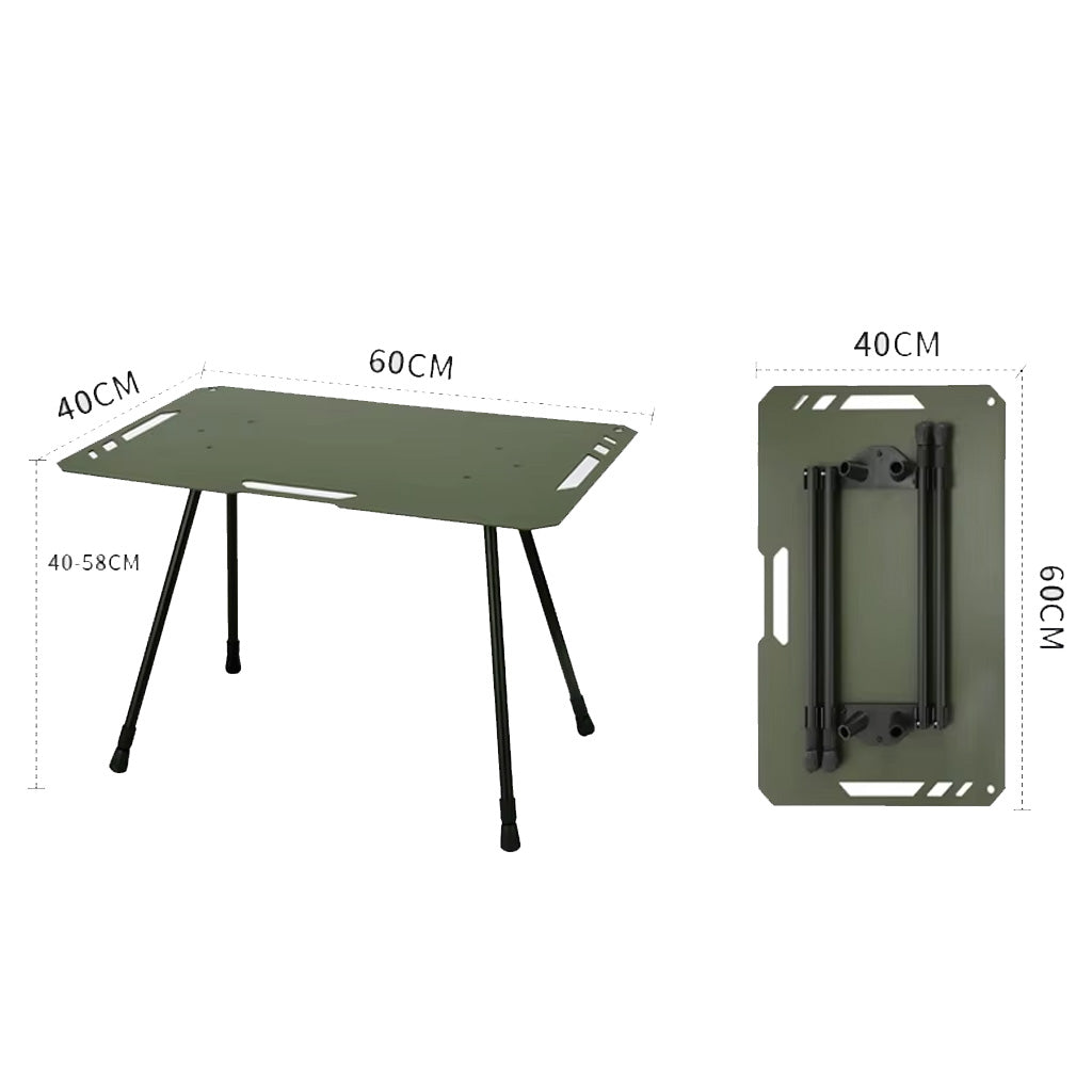 NOMAD OUTDOOR SUPPLY-Cross-Border Outdoor Portable Foldable Tactical Table Lightweight Aluminum Alloy Camping BBQ Table Panel Wood Style