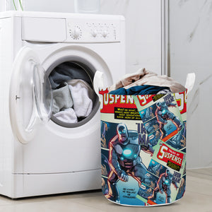 Indestructible Man Of Iron Comic Laundry Basket