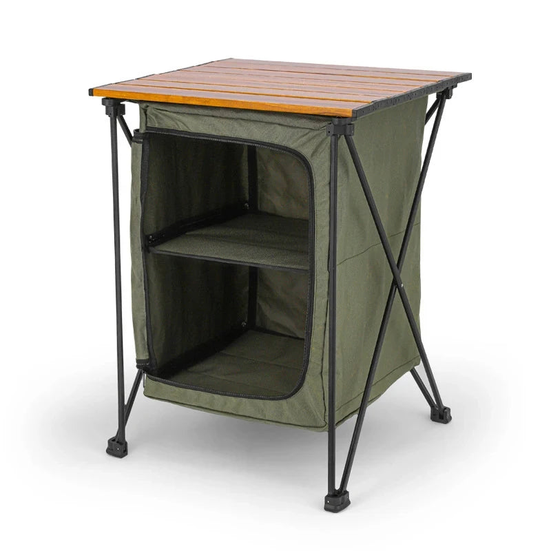 NOMAD OUTDOOR SUPPLY-Portable Outdoor Storage Cabinet Camping Picnic Table with Organizer Practical Outdoor Furniture for Campers