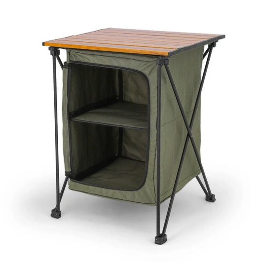 NOMAD OUTDOOR SUPPLY-Portable Outdoor Storage Cabinet Camping Picnic Table with Organizer Practical Outdoor Furniture for Campers