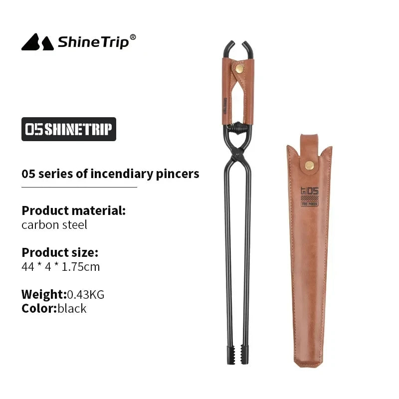 Extended Anti-Burning Charcoal Tongs Camping Kitchen Tool for Barbecue Picnic Stove Wood Carbon Tongs