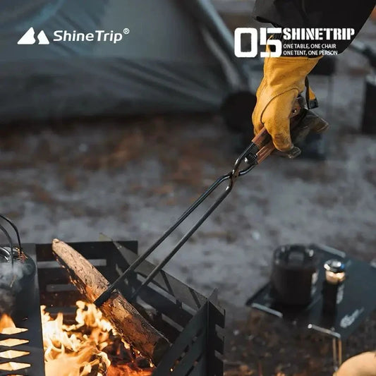 Extended Anti-Burning Charcoal Tongs Camping Kitchen Tool for Barbecue Picnic Stove Wood Carbon Tongs