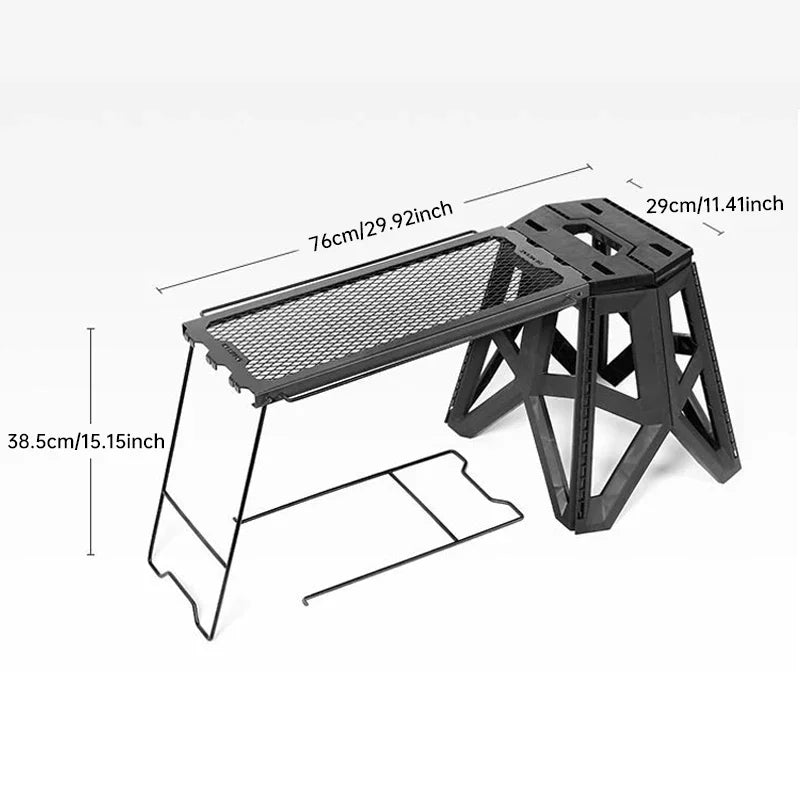 NOMAD OUTDOOR SUPPLY- Portable Folding Stool Outdoor Camping Square Stools Adults Children Chair Fishing Camp Stool With Side Table