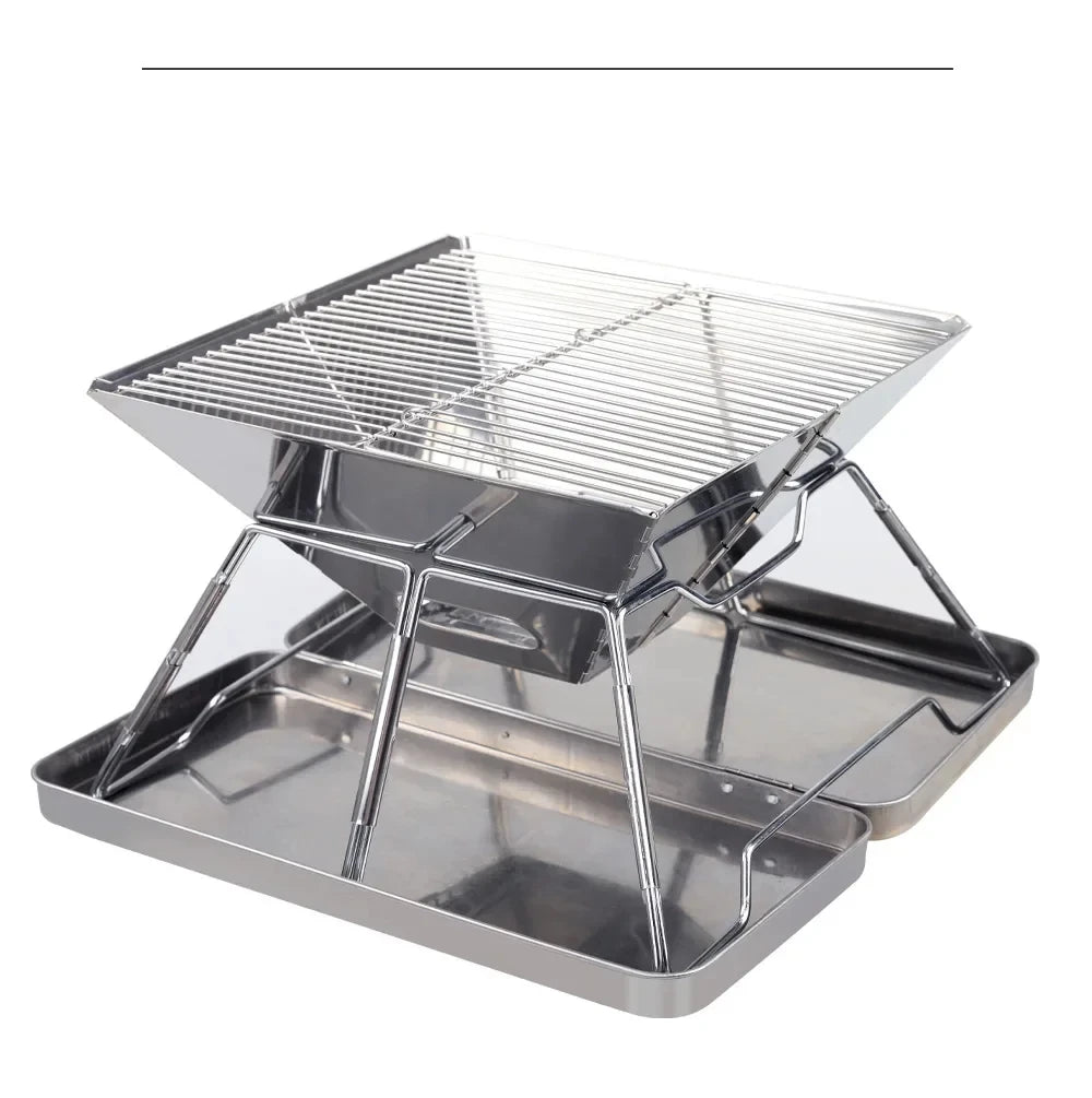 NOMAD OUTDOOR SUPPLY-Camping Grill Foldable Barbecue Grills BBQ Folding Grill Portable Outdoor Stainless Steel Outdoor  Stove