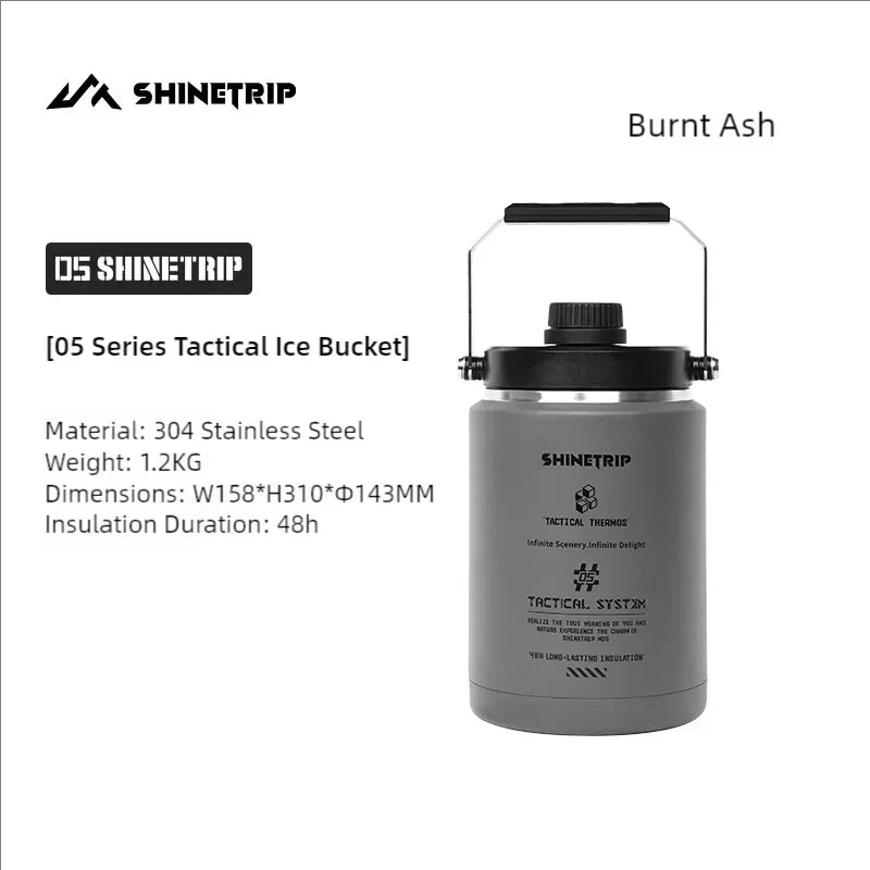 NOMAD OUTDOOR SUPPLY-48h Insulation Stainless Steel 6-layer Insulated Ice Bucket, 2L Large-capacity Party Ice Bucket, Suitable for Wine and Champagne