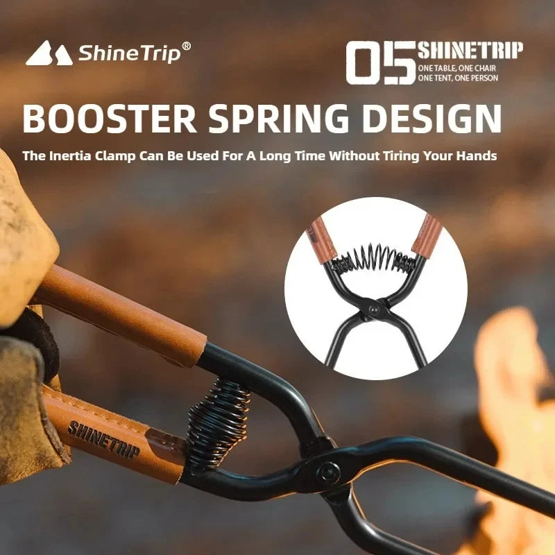 Extended Anti-Burning Charcoal Tongs Camping Kitchen Tool for Barbecue Picnic Stove Wood Carbon Tongs