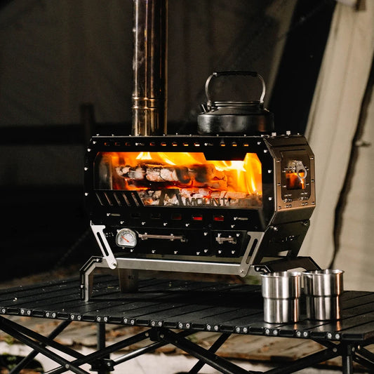 Multipurpose Outdoor Wood-Burning Stove, Camping Tent Heating Equipment, Portable Stove Oven & 304 Stainless Steel Fireplace