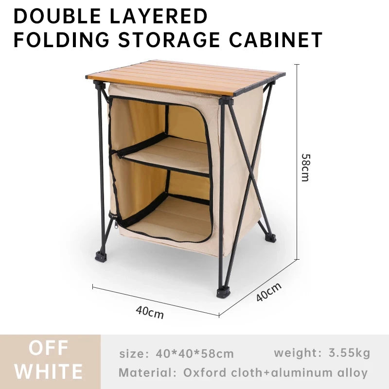 NOMAD OUTDOOR SUPPLY-Portable Outdoor Storage Cabinet Camping Picnic Table with Organizer Practical Outdoor Furniture for Campers