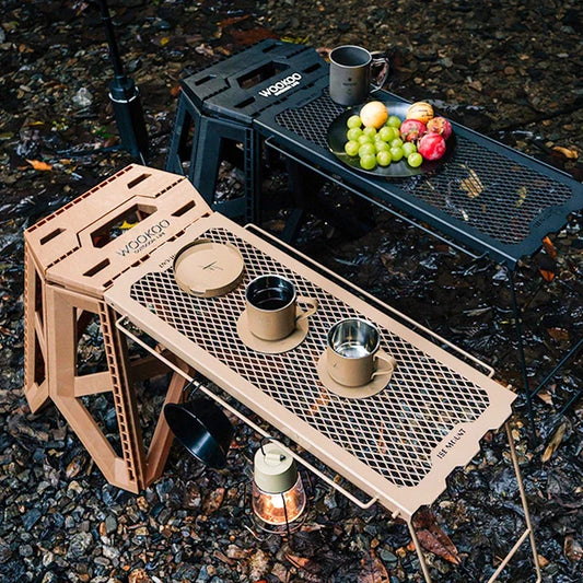 NOMAD OUTDOOR SUPPLY- Portable Folding Stool Outdoor Camping Square Stools Adults Children Chair Fishing Camp Stool With Side Table
