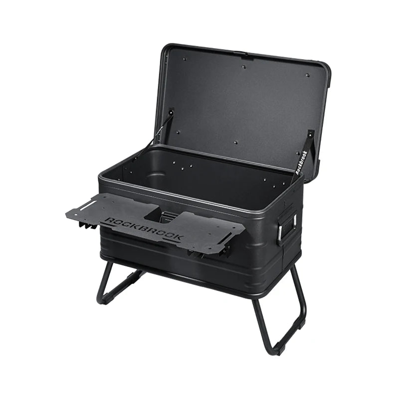 NOMAD OUTDOOR SUPPLY-Outdoor Camp Coffee Table Small Black Multifunctional Square Design Nesting Foldable Smart Luxury Aluminum