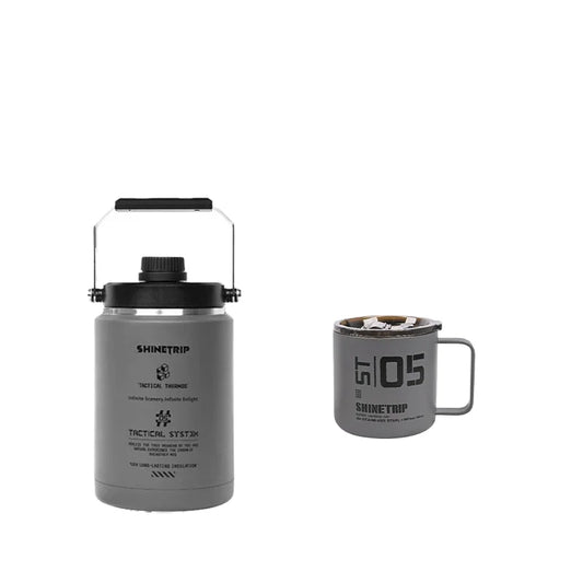NOMAD OUTDOOR SUPPLY-Shine Trip Outdoor Insulation Bucket and Cup Set Stainless Steel 6-layer Insulated Ice Bucket Suitable for Camping