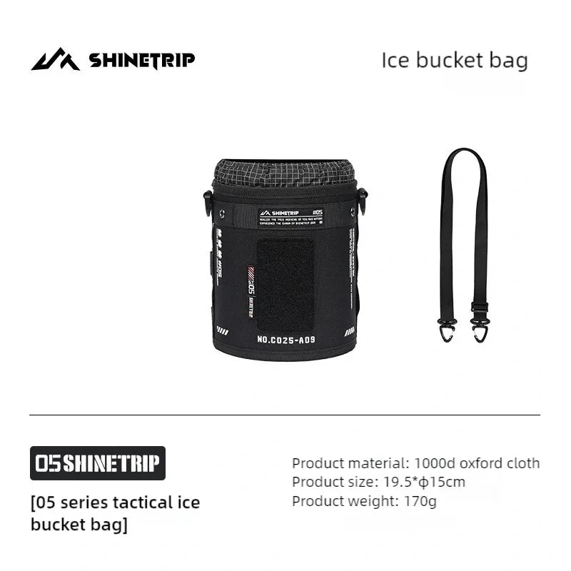 NOMAD OUTDOOR SUPPLY-ShineTrip Bucket Bag Multi-functional Expansion Equipment Ice Bucket Cover Premium Thickened Oxford Fabric Outdoor Storage Bag