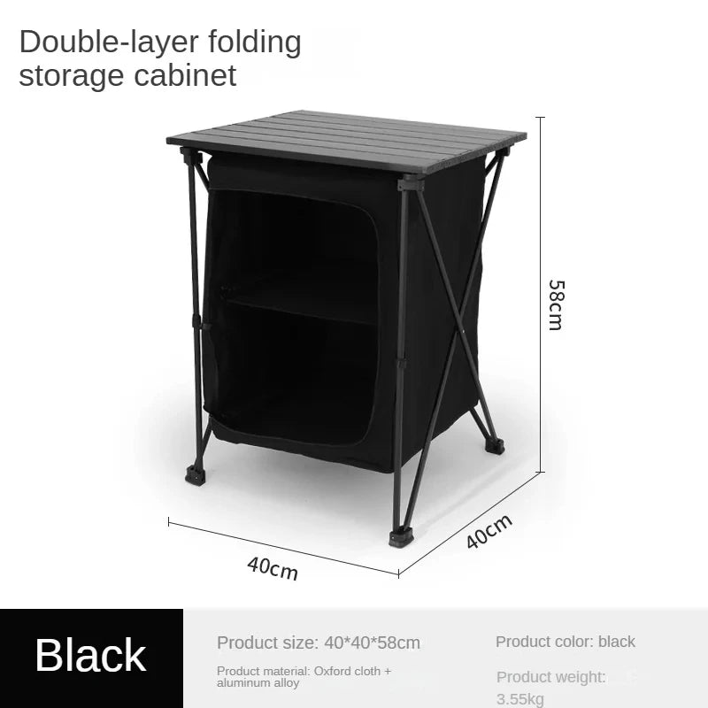 NOMAD OUTDOOR SUPPLY-Portable Outdoor Storage Cabinet Camping Picnic Table with Organizer Practical Outdoor Furniture for Campers