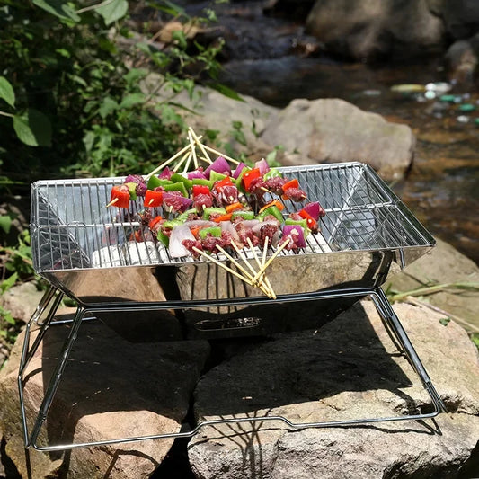 NOMAD OUTDOOR SUPPLY-Camping Grill Foldable Barbecue Grills BBQ Folding Grill Portable Outdoor Stainless Steel Outdoor  Stove