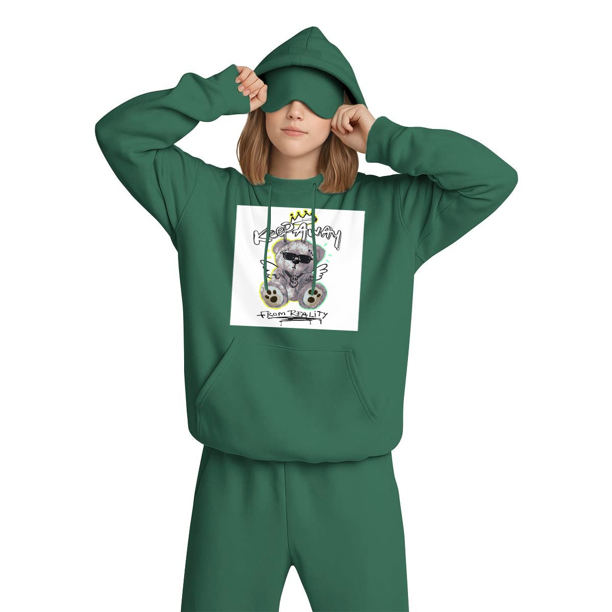 Women's Travel Nap Hoodie with Built-in Eye Mask|DTF