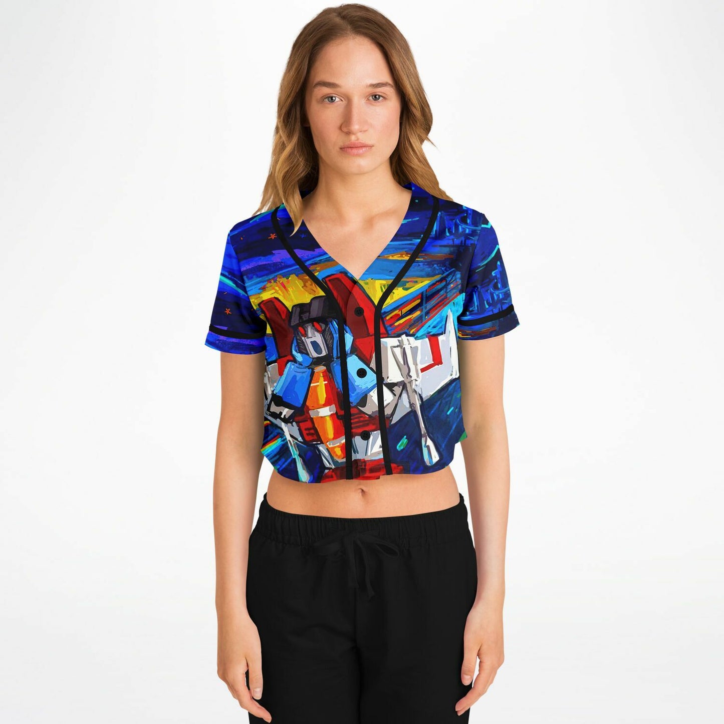 Star Screamer Autobot Super Hero Anime Cropped Baseball Jersey