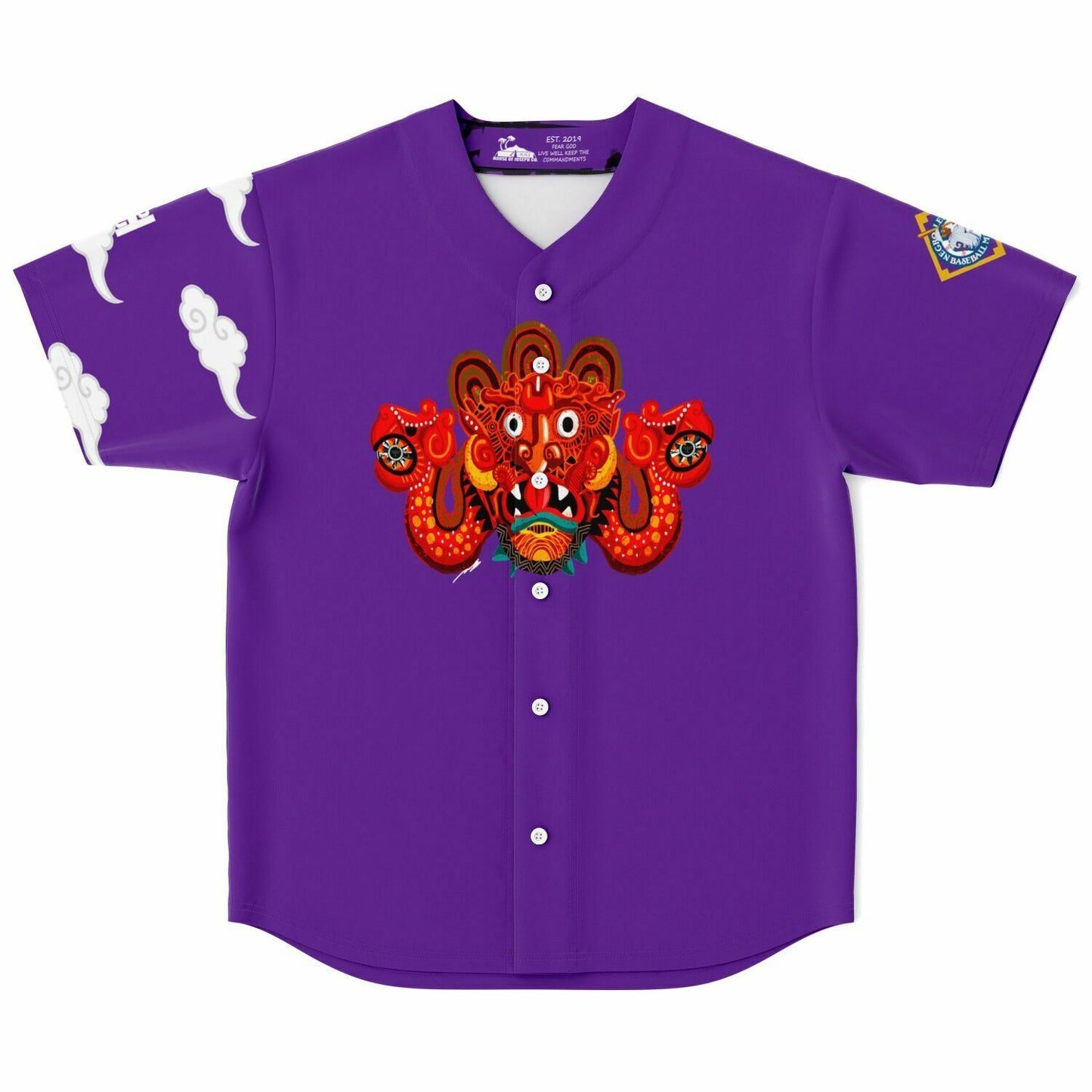 Hebrew Top 10 Baseball Jersey Classic Royal Purple