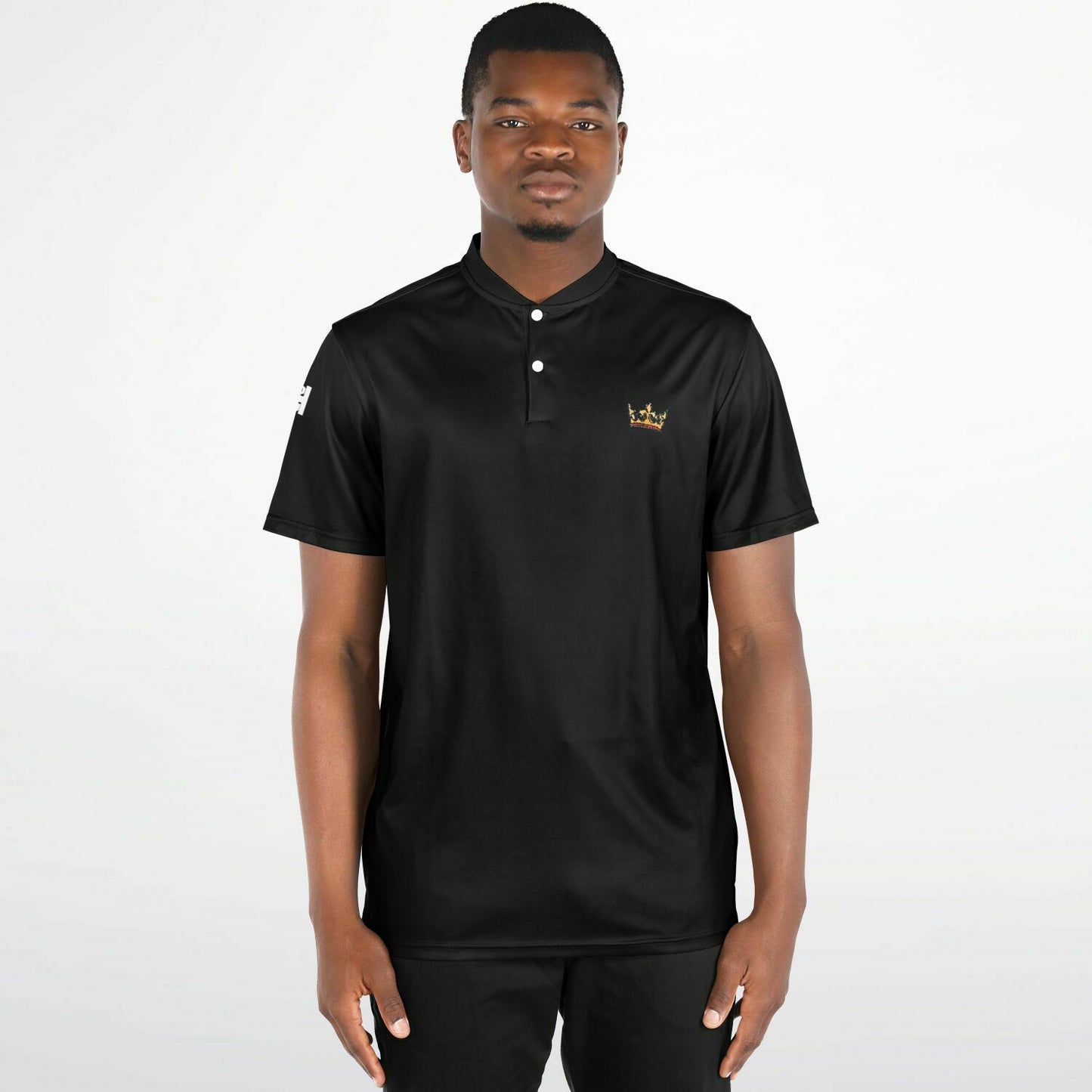 Black Blade Collar Polo Shirt