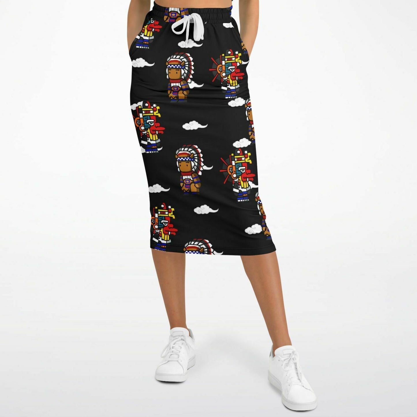 Northern Kingdom 10 Tribesmen Fashion Long Pocket Skirt Black
