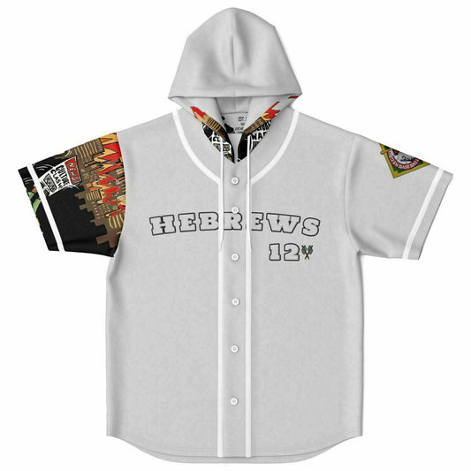 House Of Joseph Co News Flash Hooded Baseball Jersey Grey