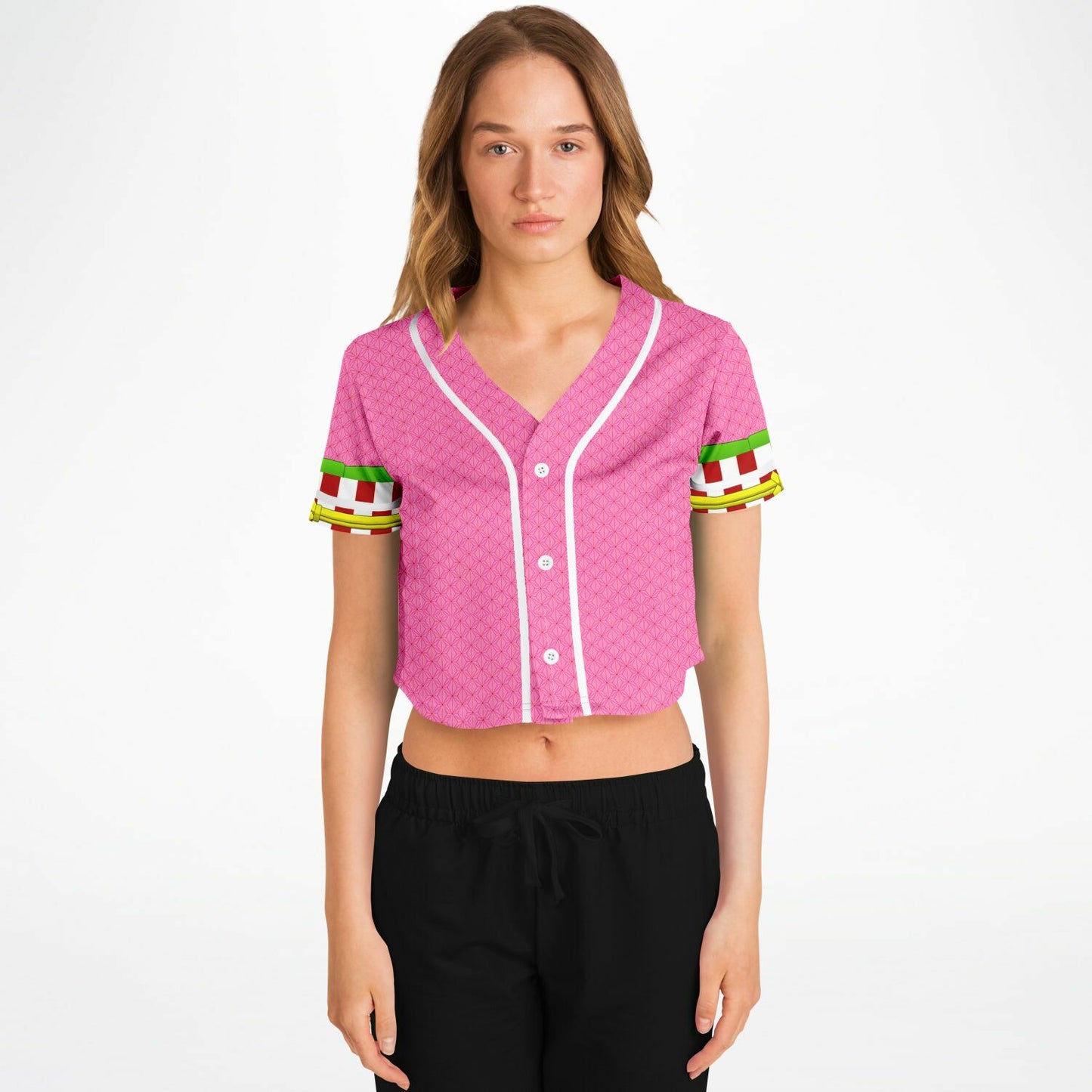 Nezuko Slayer of Demons Anime Cropped Baseball Jersey