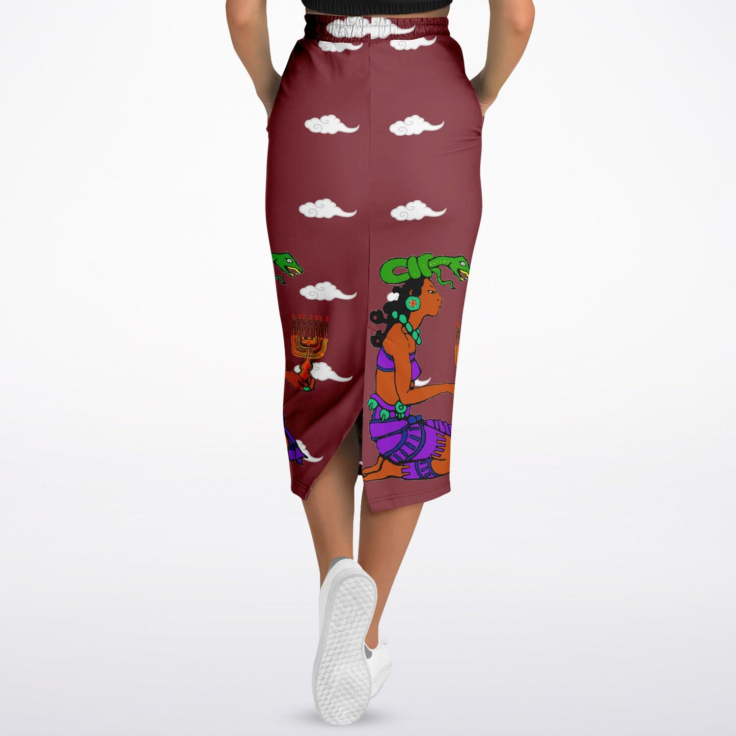 Northern Kingdom Princess Fashion Long Pocket Skirt Wine Red