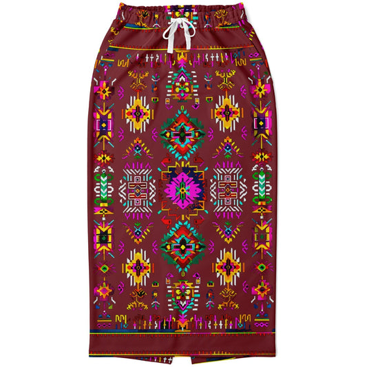 We Are Israel Tribal Fusion Fashion Long Pocket Skirt Earthy