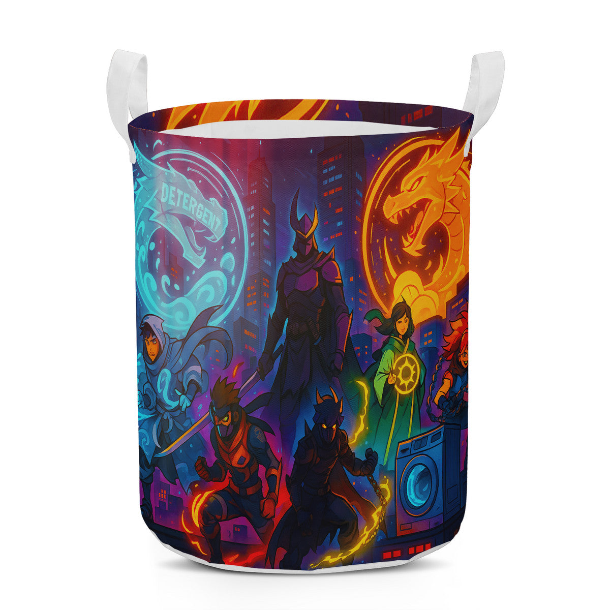 Detergent Heroes Vintage Comics Round Laundry Basket