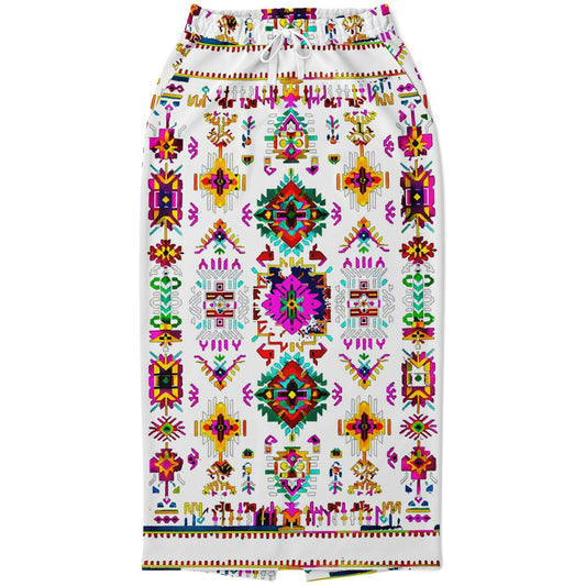 We Are Israel Tribal Fusion Fashion Long Pocket Skirt White