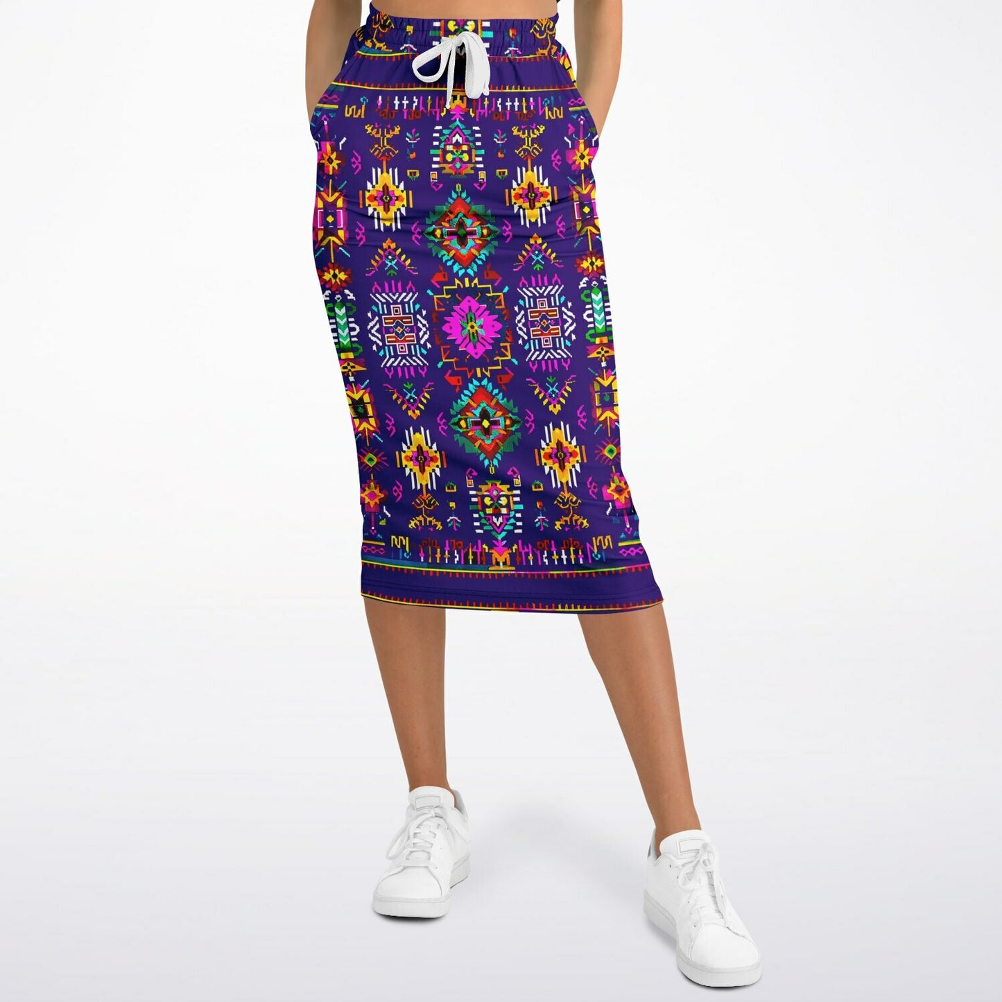 We Are Israel Tribal Fusion Fashion Long Pocket Skirt Royal Purple