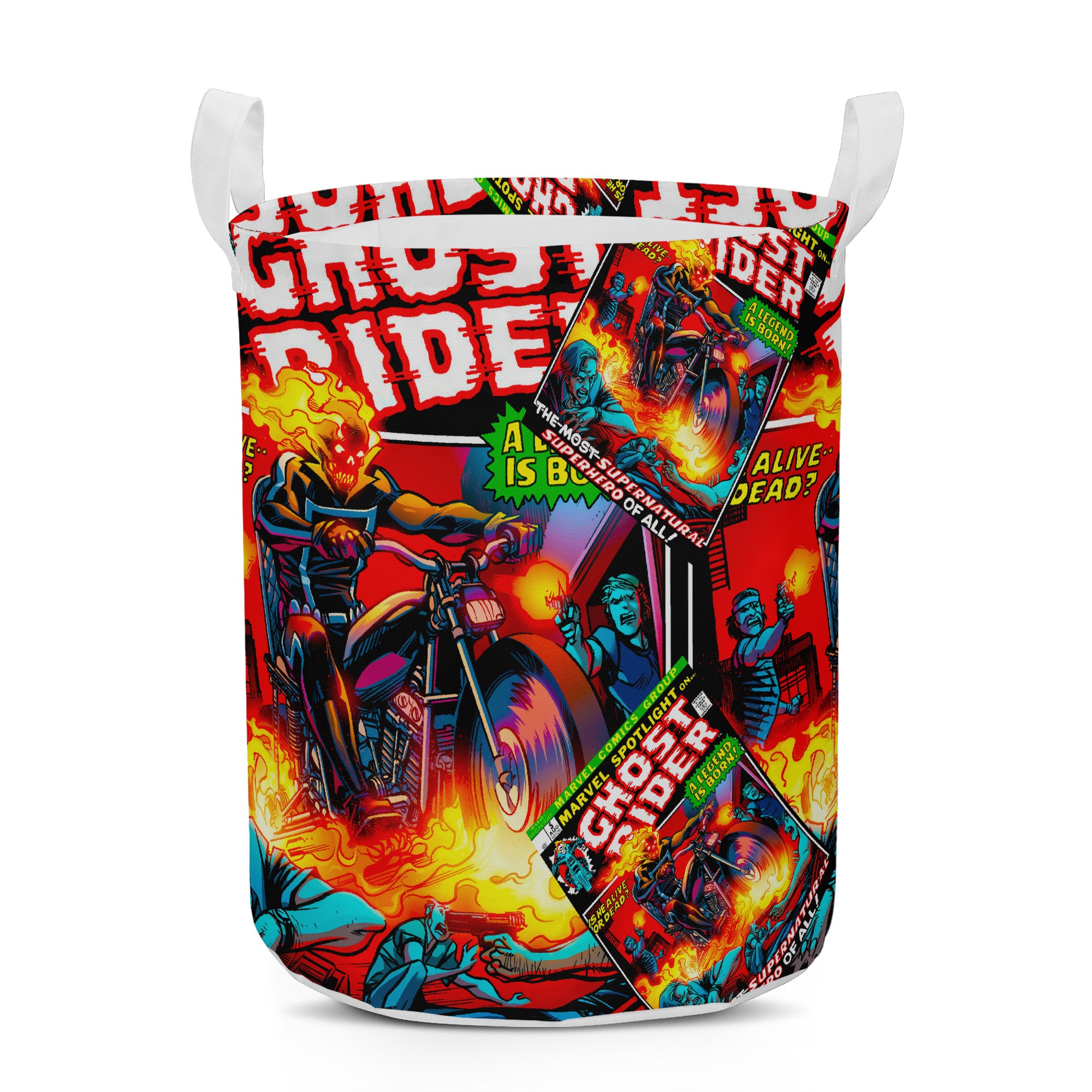 Skull Demon Ghost Riderr Comic Laundry Basket