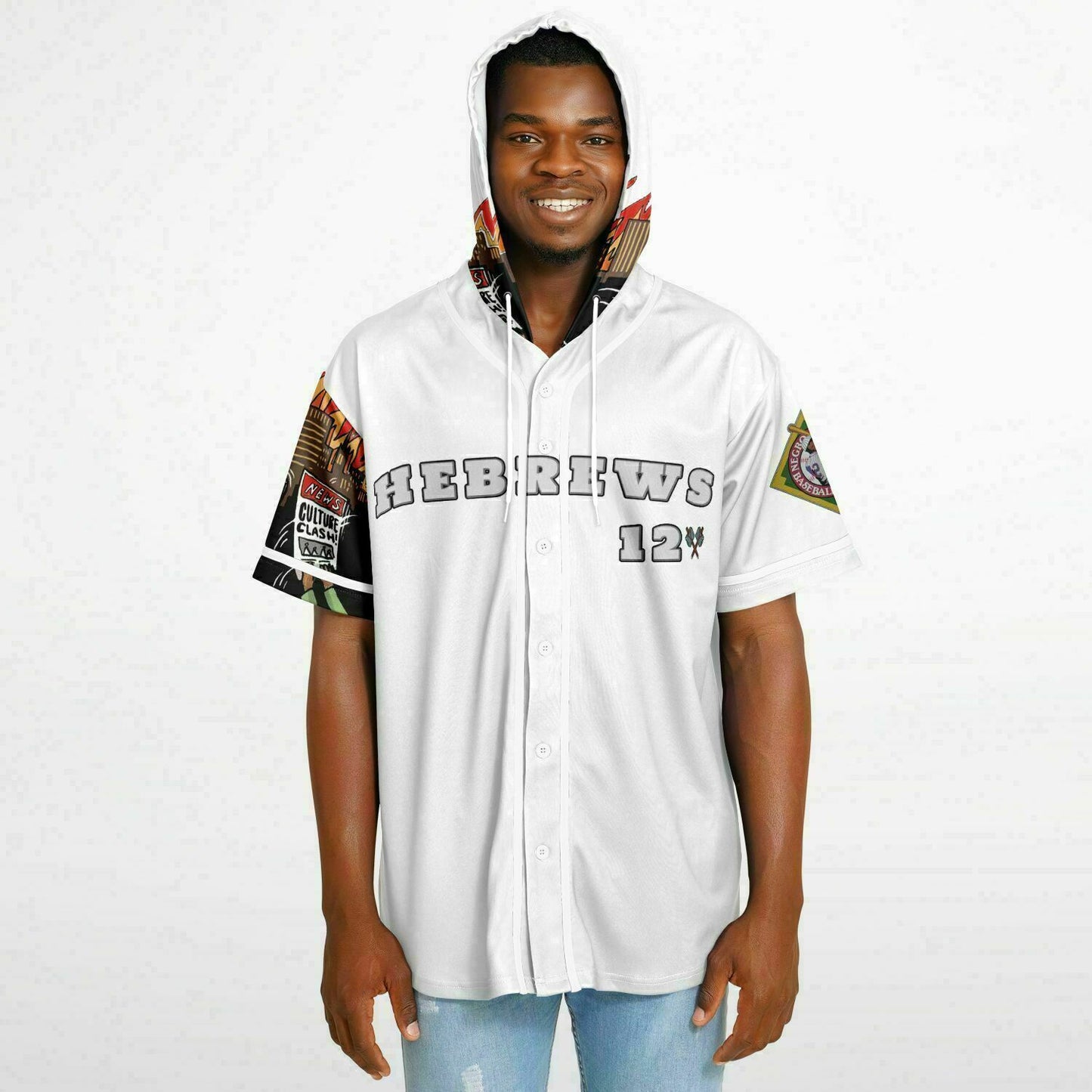 House Of Joseph Co News Flash Hooded Baseball Jersey